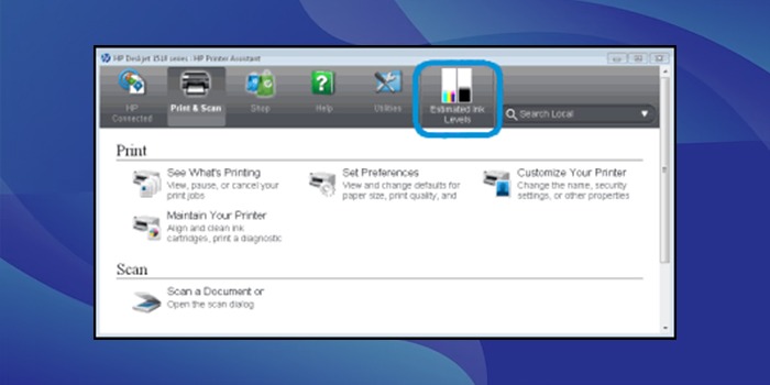 Find ink levels with HP Printer Assistant