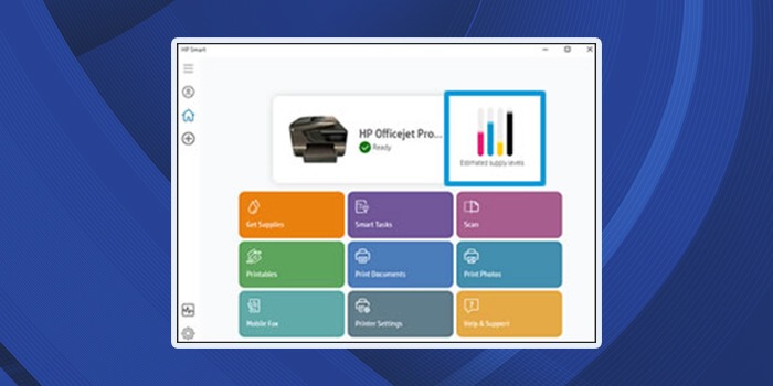 examine ink levels on the HP Smart app