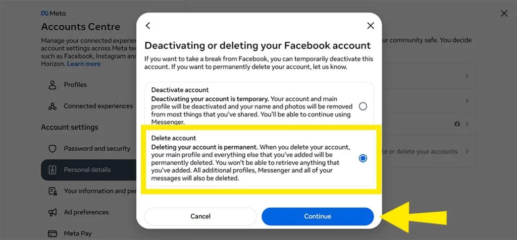deactivation or deletion