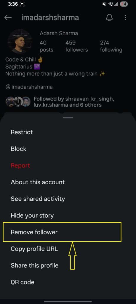tap remove follower